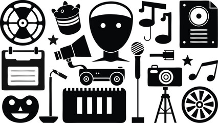 Set of vector icons featuring various types of transport in different styles and designs