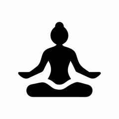 Silhouette of a Woman in a Yoga Pose Mindfulness and Meditation Icon