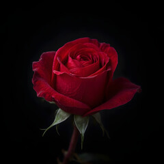 red rose on black background