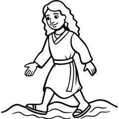 Jesus kids coloring page design