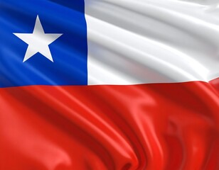 Fototapeta premium Chilean flag waving in the wind