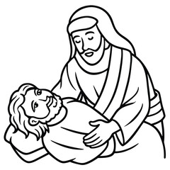 Jesus kids coloring page design