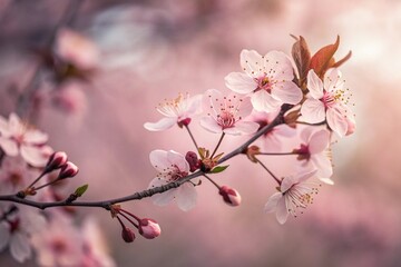 Obraz premium Abstract sakura blossom. Background with pink color. Soft focus.