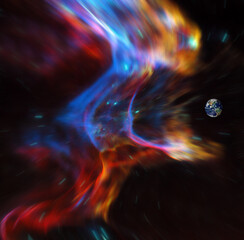 Earth flowing into Veil Nebula