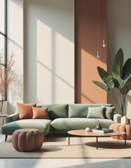 Contemporary living room design featuring innovative furniture and decor