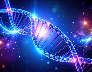 DNA helix in vibrant light