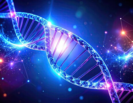 DNA helix in vibrant light