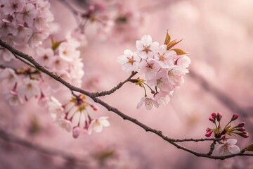 Obraz premium Abstract sakura blossom. Background with pink color. Soft focus.