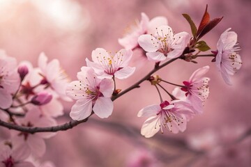 Naklejka premium Abstract sakura blossom. Background with pink color. Soft focus.