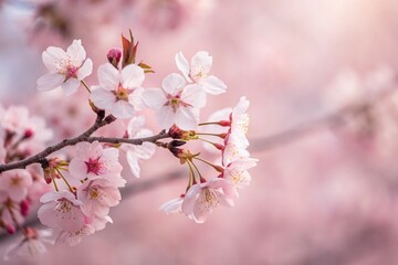 Obraz premium Abstract sakura blossom. Background with pink color. Soft focus.