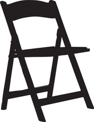 Folding Chair Silhouette Vector Illustration on Transparent Background