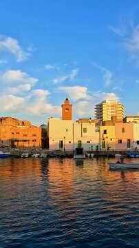 Sunset at the old port of Bizerte, Tunisia