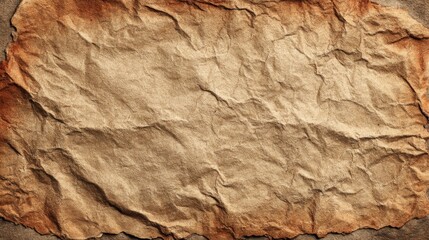 A piece of paper with a brown background and a few lines on it. The paper is crumpled and has a worn look to it