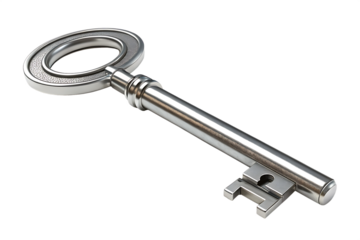 Metallic Key Icon on AI Generated PNG