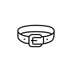 Simple Line Icon of a Belt with Buckle: Fashion Accessory, Waistwear, and Clothing Fastener Symbol