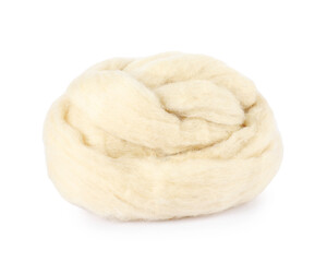 Soft wool for felting isolated on white