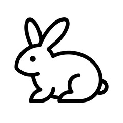 Obraz premium Outline of a seated rabbit in a simple design 