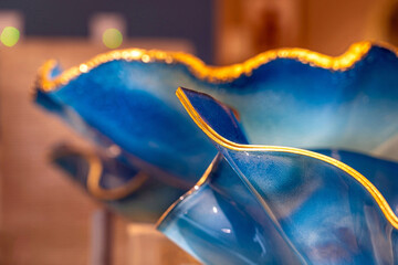 A richly colored bowl seems to glow in this macro image