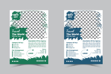 Travelling flyer design two templates