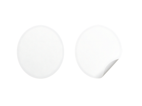 Blank Oval Stickers Peel and Stick Labels, White, Mockup