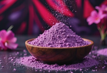 Digital illustration of artist's conk powder dissolving in a wooden bowl