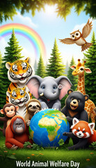 Cute Animal Characters Around the Globe World Animal Day