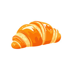 Golden croissant on a white background