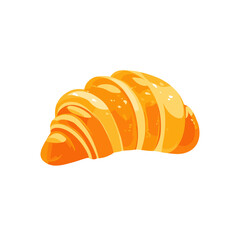 Golden croissant on a white background