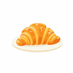 Golden croissant on a white background