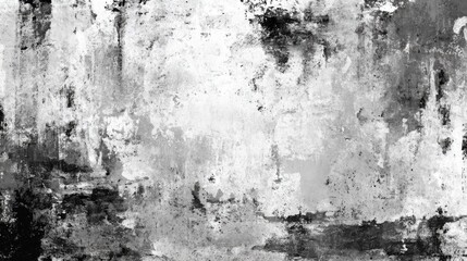 Fototapeta premium A wall with a lot of paint splatters and a few spots of color. The wall appears to be old and worn, with a sense of decay and abandonment. Scene is one of melancholy and nostalgia
