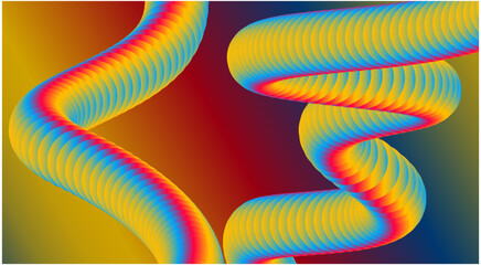 Abstract 3D Fluid Blend Background Design Colors Gradient Art Vector Illustration