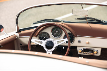 Classic convertible antique car interior