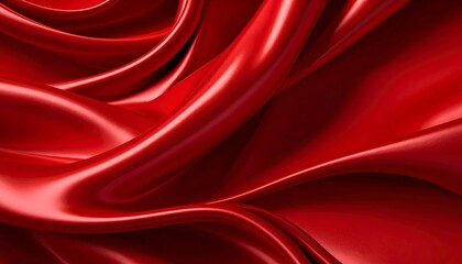 Obraz premium Red silk fabric folds