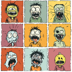 Cartoon Characters with Exaggerated Expressions