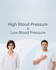 Medical and Healthcare -  Couple Holding Chest Highlights Hidden Danger of Silent Hypertension