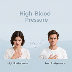 Medical and Healthcare -  Couple Holding Chest Highlights Hidden Danger of Silent Hypertension