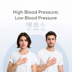 Medical and Healthcare -  Couple Holding Chest Highlights Hidden Danger of Silent Hypertension
