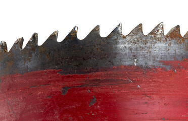 close up of the teeth on a hand saw