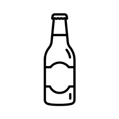 Outline bottle drawing with blank label, beer or soda bottle graphic. This clean bottle graphic of an iconic bottle shape makes it adaptable, fitting image fx needs,