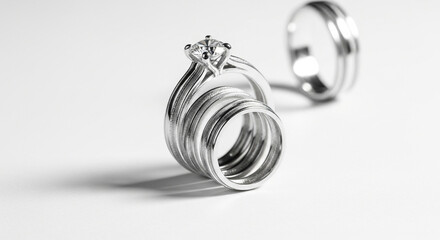 silver bracelet on white background