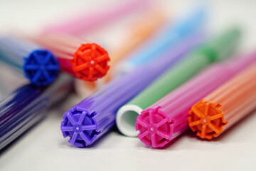 New colored plastic felt-tip pens