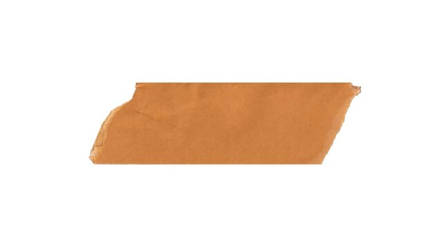 Tape torn pieces of masking tape brush animation video, Matte masking tape sticker. Ideal for labels, text. design elements, with alpha channel