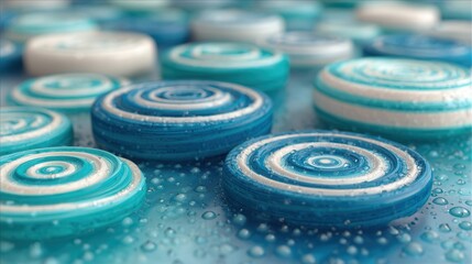 Blue and white ripple circles pattern