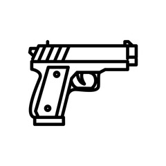 gun icon vector, line style icon