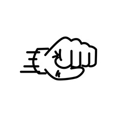 punching icon vector, line style icon