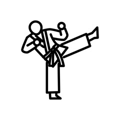 martial arts icon vector, line style icon