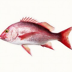 Vividly colored red fish against a plain background.