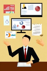 Businessman presenting data during a meeting.