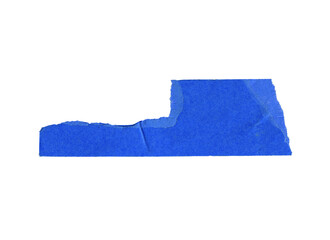 Torn Blue Paper Piece - Ripped Cardboard Texture Scrap, adhesive tape paper. wrinkle matte masking...