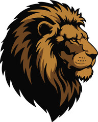Majestic Lion Head – Colored King of Jungle Animal Art lion head vector illustration